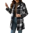 thumbnail image 6 of Uaswgudfs Women's Plaid Lapel Mid-Length Wool-Blend Coat with Pockets Lined for Fall Winter Daily Casual Work, 6 of 9