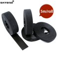 thumbnail image 1 of Black Cable Ties Reusable Loop Bundle Self Adhesive Nylon Strap Organizer Clip Wire Holder Management Fastening Tape DIY width 15mm 1 roll, 1 of 5