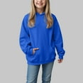 thumbnail image 2 of Ulanda Hoodies for Teen Girls Fashion Cute Oversized Long Sleeve Shirts Tops Tween Kids Hoodie Juniors Youth Preppy Clothes (Blue, 3-4 Years), 2 of 5