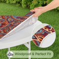 thumbnail image 5 of Stylish Elastic Edge Table Cover, Bohemian Floral Pattern for Round Tables 52-56 Inches, 5 of 7