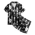 thumbnail image 5 of OJSFQUFP Girls Shorts Set Toddler Short Sleeve Print Shirts Tops Pants Outfits Button, 5 of 6