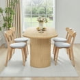 thumbnail image 4 of Weselon 70.8" Oval Wood Dining Table for 4-6, Modern Farmhouse Kitchen Table for Dining Room with Semi-Circular Legs, Natural, 4 of 9