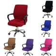thumbnail image 4 of para sillas de ordenador de oficina en casa de asiento decorativas extraíbles elásticas rojo Zulema Cubierta de la silla giratoria, 4 of 8