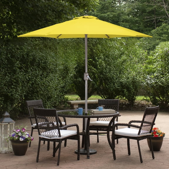 Northlight 7.5' Outdoor Patio Market Umbrella with Hand Crank - Yellow
