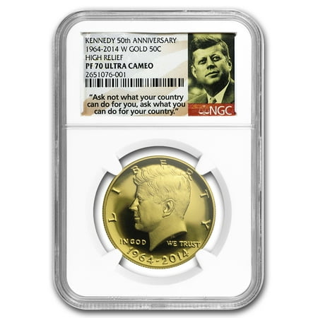 Gold Plated Commemorative Coin - 2014-W 3/4 oz Gold Kennedy Half Dollar Commem PF-70 NGC