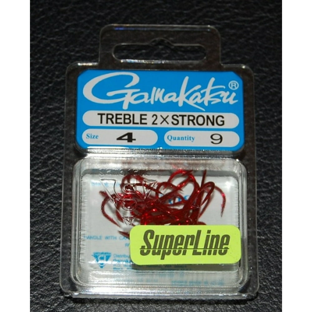 Gamakatsu Treble Hooks 2X Strong Red - Size 4 - Walmart.com - Walmart.com