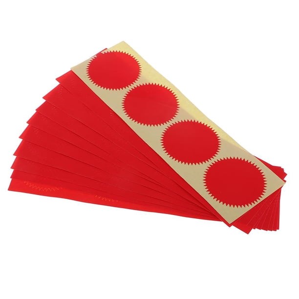 10 Hojas (4 Piezas Cada Hoja) 1,97 Pulgadas s Redon Serra Puntos Pegatinas Envolver Etiquetas de Paquetes Codificación Suministros de Man rojo Baoblaze pegatinas de punto kraft