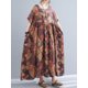 thumbnail image 2 of Vestido holgado para mujer con bolsillos, estampado vintage, manga corta, informal, 2 of 8