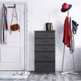thumbnail image 4 of HomGarden 5 Drawer Black Storage Dresser Modern Vertical Fabric Organizer Tower, 4 of 11
