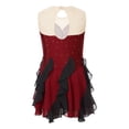 thumbnail image 2 of iEFiEL Girls Sleeveless Figure Skating Dress Shiny Rhinestone Rhythmic Gymnastics Ballet Leotard Dancewear Burgundy 8, 2 of 7