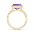 thumbnail image 2 of ANGARA Natural Bezel-Set Solitaire Cushion 3.65 ct Amethyst Ring in 14K Yellow Gold for Women (Size-10mm) | February Birthstone, Birthday, Anniversary, Jewelry Gift for Women | Natural Amethyst Ring, 2 of 9