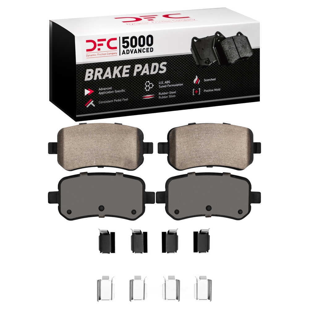 Dynamic Friction Company 1551-1021-02 DFC 5000 Advanced Brake Pads - Ceramic and Hardware Kit - OE