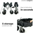 thumbnail image 4 of Creative Outdoor Foldable Wagon with Canopy and All Terrain Wheels, 150lbs Weight Capacity, Earth Black, 4 of 9