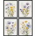 thumbnail image 2 of PixonSign Framed Wall Art Multcolor Wildflowers Collage Posters, Set of 4 Classic Vintage Countryside Floral Canvas Prints, Retro Nature Botanical Prints Wall Décor for Home Decor - 11"x14" Black, 2 of 5
