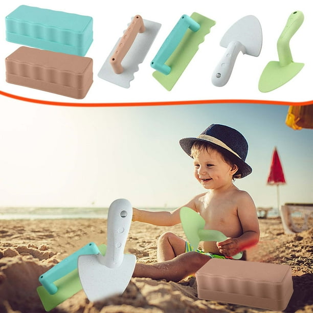 Juego de juguetes de arena de playa | Herramientas de construcción de simulación de 3 piezas - Material engrosado duradero - Bordes redondeados seguros | Incluye raspador de pala | Bolsa de