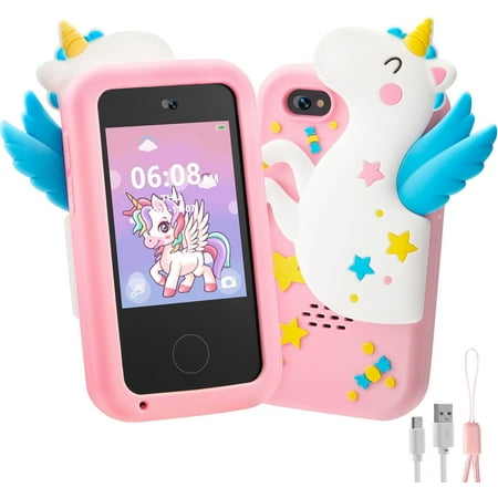 Joyfy Kids Smart Phone for Girl Kids Toys, Toddler Phone Toys with Dual Camera, Game, Music Player, Alarm Clock, 8GB Card, Best Christmas Birthday Gift for 3-11 Year Old(Unicorn)