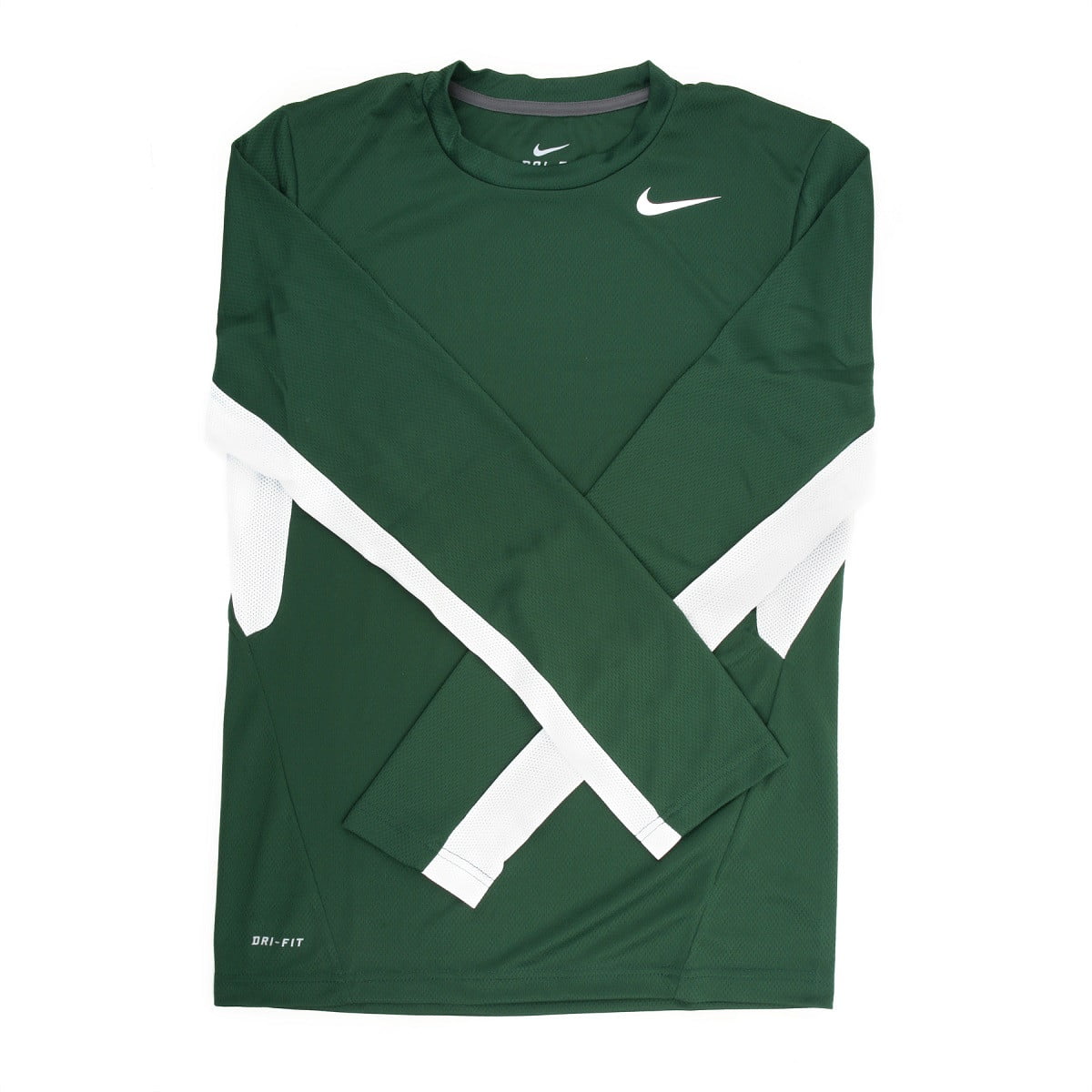 Nike Men's Vapor Green/White Dri-FIT Long Sleeve Training Shirt - 3X ...