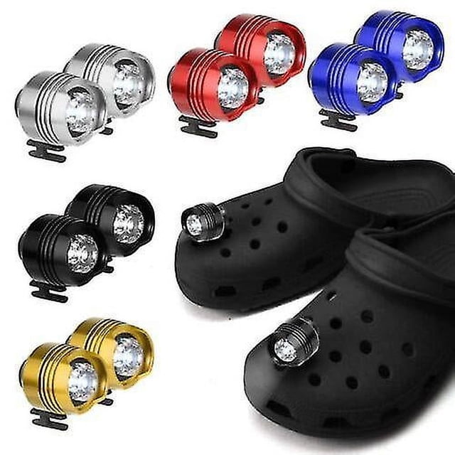 Blue 1Pcs Zuecos Luces-faro Cocodrilo De Plástico Pequeños Accesorios De Zapatos Divertidos Y Ligeros Para Correr Y Acampar