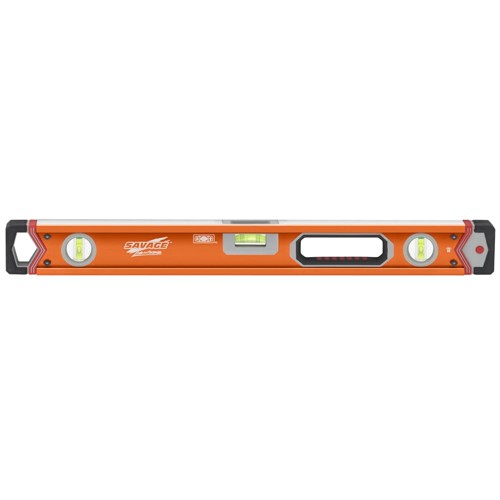 24 In. Savage Lighted Box Beam Level W Supershock End Caps”Contractor Series by Swanson Tool Company, Inc