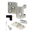 thumbnail image 2 of KarParts360 For Chevy Express 3500 2003-2021 Door Hinge Kit | Upper | Steel | Silver Electroplating | With Hinges, Backing Plates, Pin, Stop, And Bolts, 2 of 4