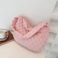 thumbnail image 4 of Ropa Algodón Bordada Acolchada Con Rombos Moderna Y Versátil Bolso Hombro para Mujer Gran Capacidad 1892 (rosa) Rosa, 4 of 9