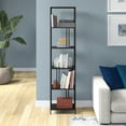 thumbnail image 2 of Evelyn&Zoe Cortland 18" Wide Rectangular Bookcase, Blackened Bronze, 2 of 7