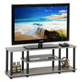 Furinno TurnNTube 3Tier No Tool TV Stand, Gray/Black, Durable