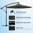 thumbnail image 3 of Soonbuy 10FT Solar Cantilever Patio Umbrella, 8 Ribs, 32 LED Lights, 3 of 6