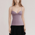 thumbnail image 7 of Women's Plus Size Camisole with Built-in Bra, Sexy V Neck Padded Tank Top, Adjustable Strap Cami Undershirt, Soft Sleepwear Layering Vest, 7 of 7