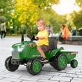 thumbnail image 2 of Gymax 2-in-1 Electric Toy Car 12V Kids Ride On Tractor w/ Trailer Remote Control Lights Grayish Green, 2 of 10