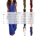 thumbnail image 3 of VBVC Women's Cotton Linen Button Front Jumpsuit , Sleeveless Baggy Overall For Women , Ladies' Summer Wide Leg Romper with Pockets, Brown , S-2XL, 3 of 7