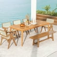 thumbnail image 2 of Costway 8-Person Outdoor Acacia Wood Dining Table with 1.96" Umbrella Hole Rectangular, 2 of 10