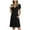 Black, variant on Ichuanyi Woman Dress, Summer Fashion Women Summer Casual V-Neck Solid Short Sleeve Fold Mini Dress