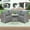 Gray, variant on Clearance! Outdoor Bistro Conversation Set, Patio Wicker Sofa Set with Removable Cushions, Modern Outdoor Sectional Sets with Round Glass Coffee Table for Pool Garden Backyard, 650lbs, Gray, S1998
