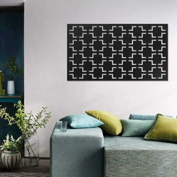 Metal Privacy Screen Panels Privacy Screen Fence for Home Decor Black