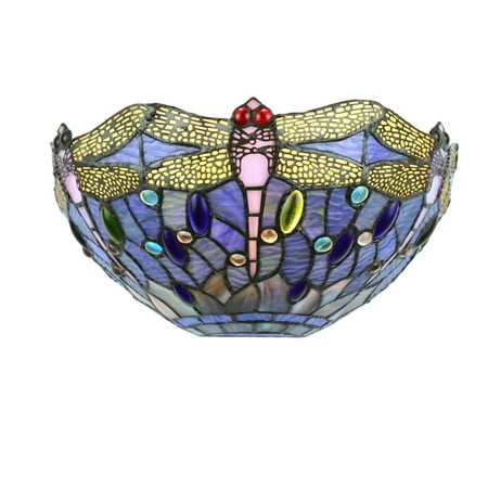 

CHLOE Lighting SUNNIVA Dragonfly Tiffany-Style 1 Light Wall Sconce 12 Wide