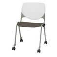 thumbnail image 2 of KFI Studios KOOL Armless Stacking Chair with Casters, White Back, Burgundy Seat, 2 of 7