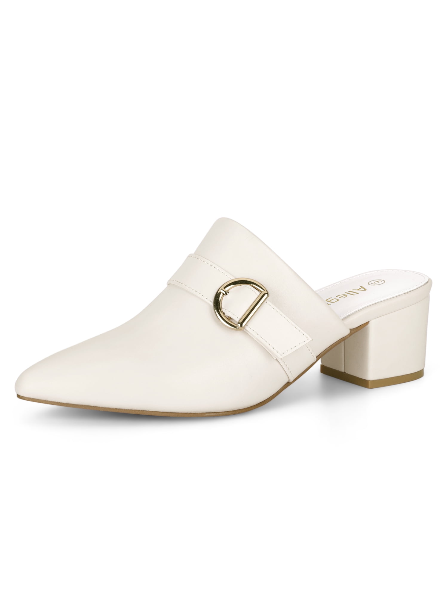 white block heel pointed toe