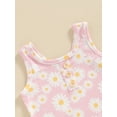 thumbnail image 6 of Suealasg 2Pcs Toddler Baby Girls Clothes Flower Print Sleeveless Crew Neck Tank Top and Elastic Shorts 6M 1T 2T 3T 4T Kids Girls Summer Outfits Set, 6 of 8