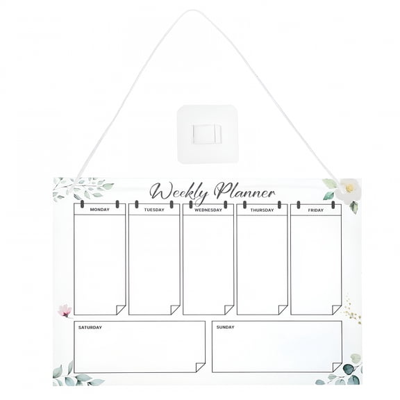 CCOCC 1 Set Weekly Clear Acrylic Wall Calendar Reusable Hanging Dry Erase Board