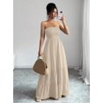thumbnail image 5 of Off Shoulder Pleated Maxi Dress for Women – Strapless Tube Top Summer Dress with Tiered Skirt, 5 of 10
