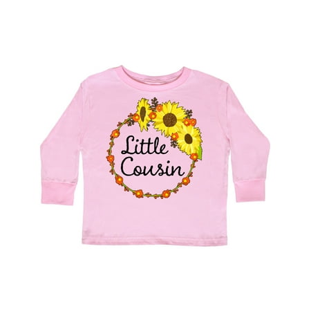 

Inktastic Little Cousin Sunflower Wreath Gift Toddler Boy or Toddler Girl Long Sleeve T-Shirt