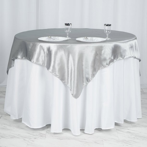 Efavormart 60" SATIN Square Tablecloth Overlay For Wedding Catering
