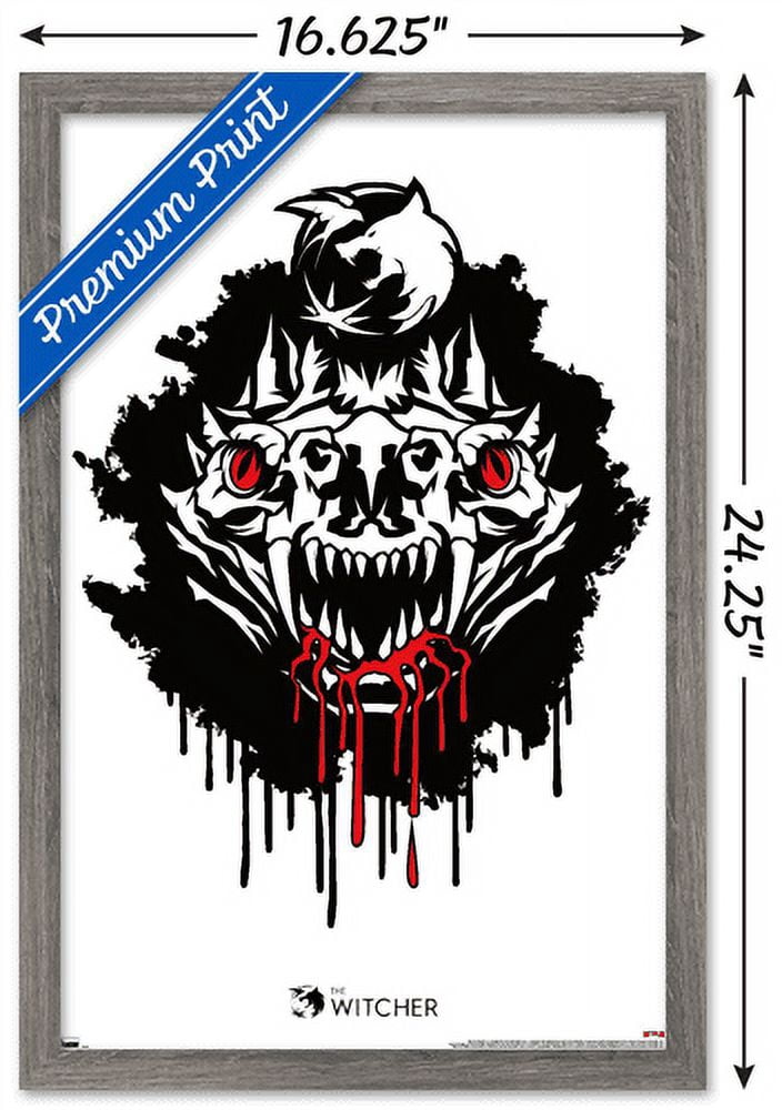 Netflix The Witcher Season 2 - Basilisk Head Wall Poster, 14.725" x 22.375", Framed
