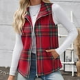 thumbnail image 6 of Gpaecead Women's Plaid Sleeveless Vest - Warm Fleece Winter Warm Gilet Red, 6 of 9
