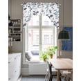 thumbnail image 4 of Grey Blue Botanical Swag Valances for Windows, Small Curtains Drapes, Watercolor Spring Floral Summer Leaf Kitchen Window Curtains Over Sink Window Treatment Valance for Bedroom/Bathroom 56"x36", 4 of 5