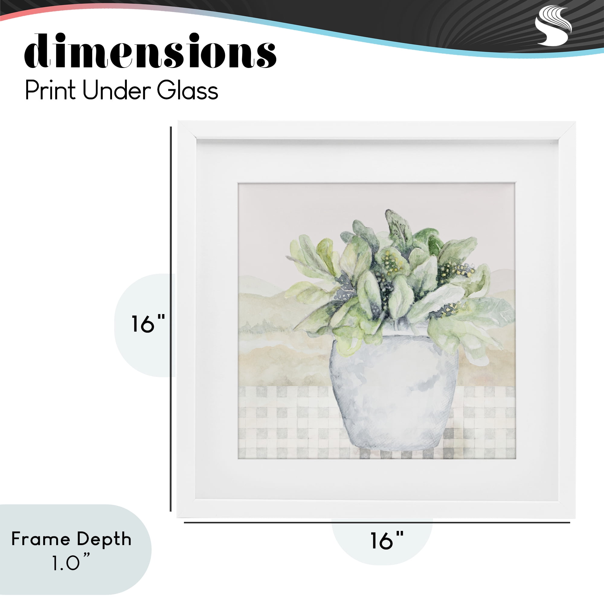 Stupell Industries Potted Farm Herbs Arrangement White Framed Print Under Glass, design by Janice Gaynor