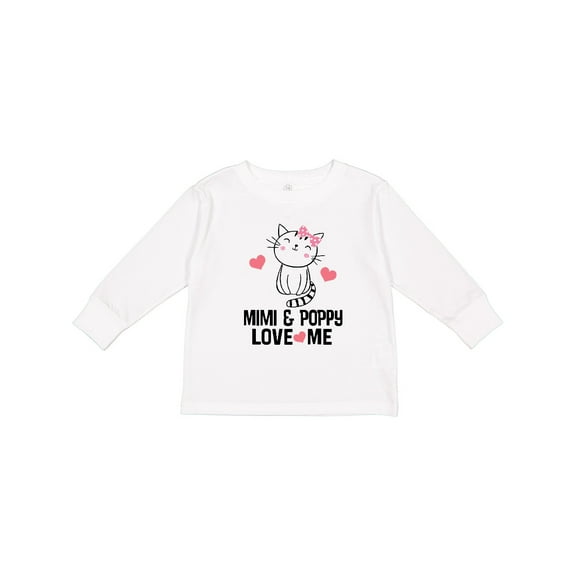 Inktastic Mimi and Poppy Grandchild Cat Girls Long Sleeve Toddler T-Shirt