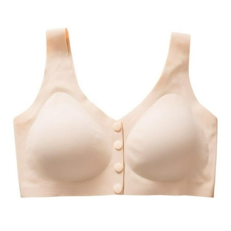 

Spdoo New Ladies Nursing Bra Breastfeeding Box Wireless Maternity Bra Seamless Support Front Snap Button Padded Bra Wide Shoulder Stra