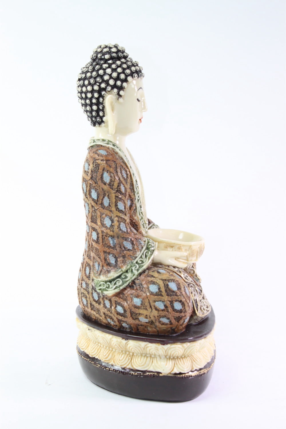 Brown Buddha Tealight Candle Holder Statue, Bodhisattva Theme